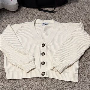 Old Navy Women's Ivory Button-Up Cardigan